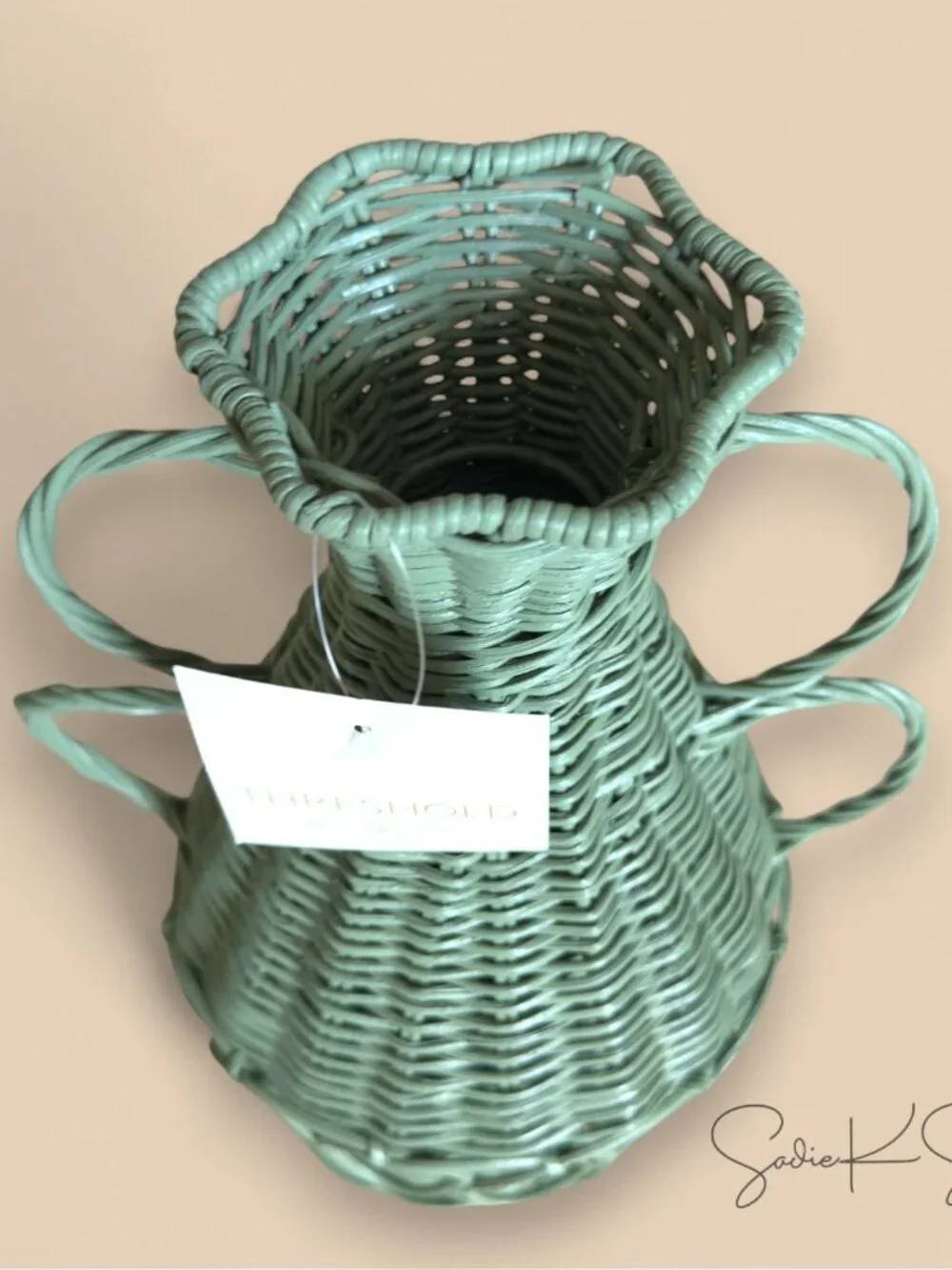 Coastal Small Rattan Vase Blue Green‎ - Threshold, Target 2025